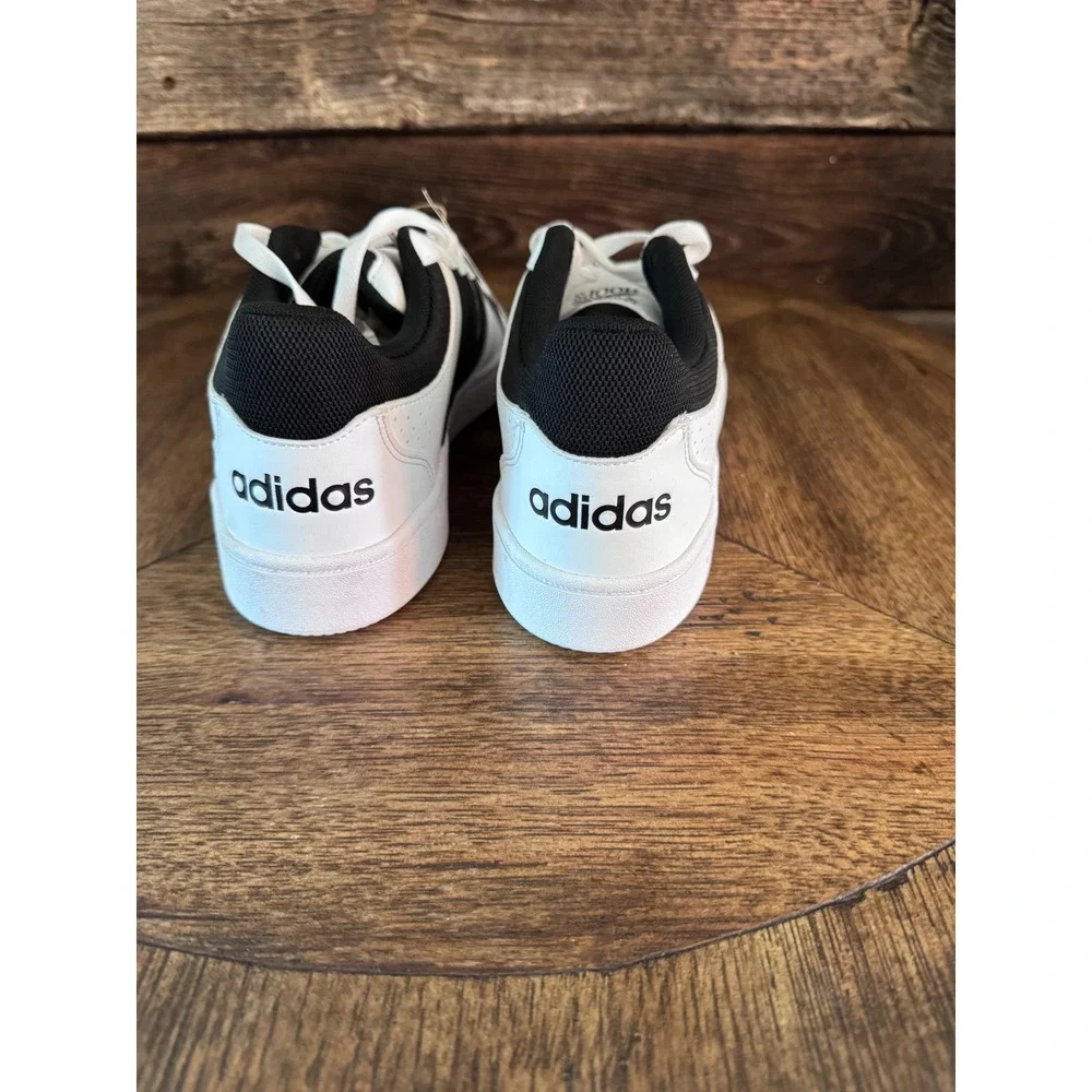 Adidas Hoops Classic Mens Basketball Sneakers White Black KI1057 Size 10.5